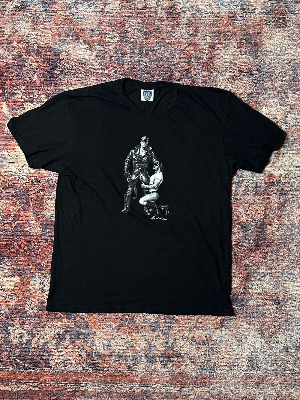 Tom of Finland Dom-Sub Leather Daddy Sketch Artwork Graphic Print T-Shirt LGBTQ